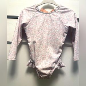 Minnow (sz 1) girls one piece in antique floral print